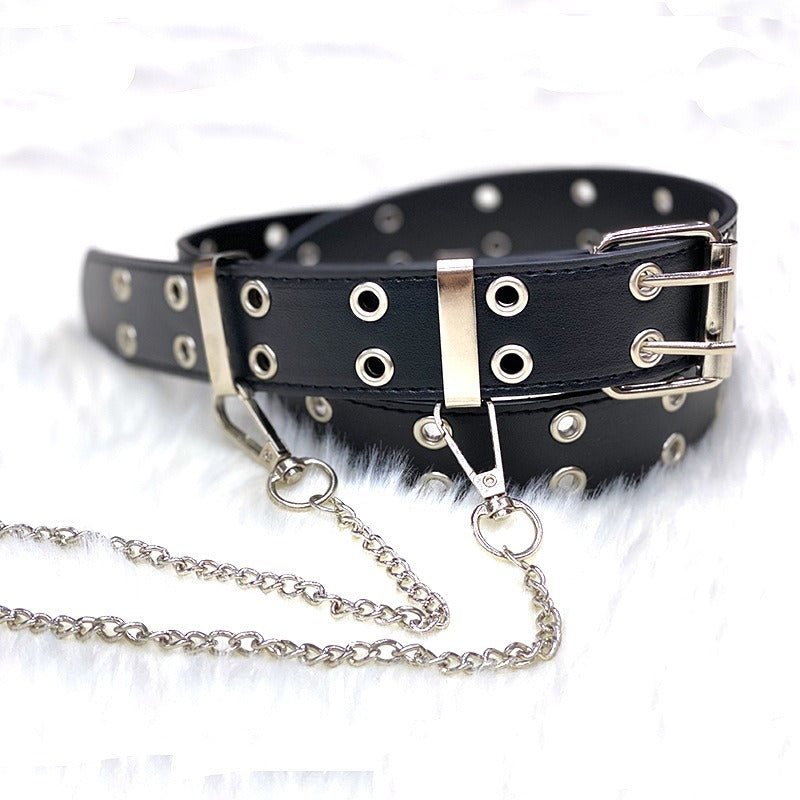 Cinturon Punk Hip Hop con Cadena Decorativa para Mujer - Estilo Urbano