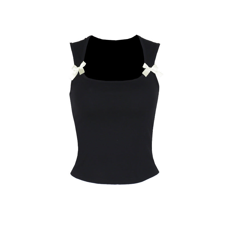 Camisola strapless con lazo estilo Y2K