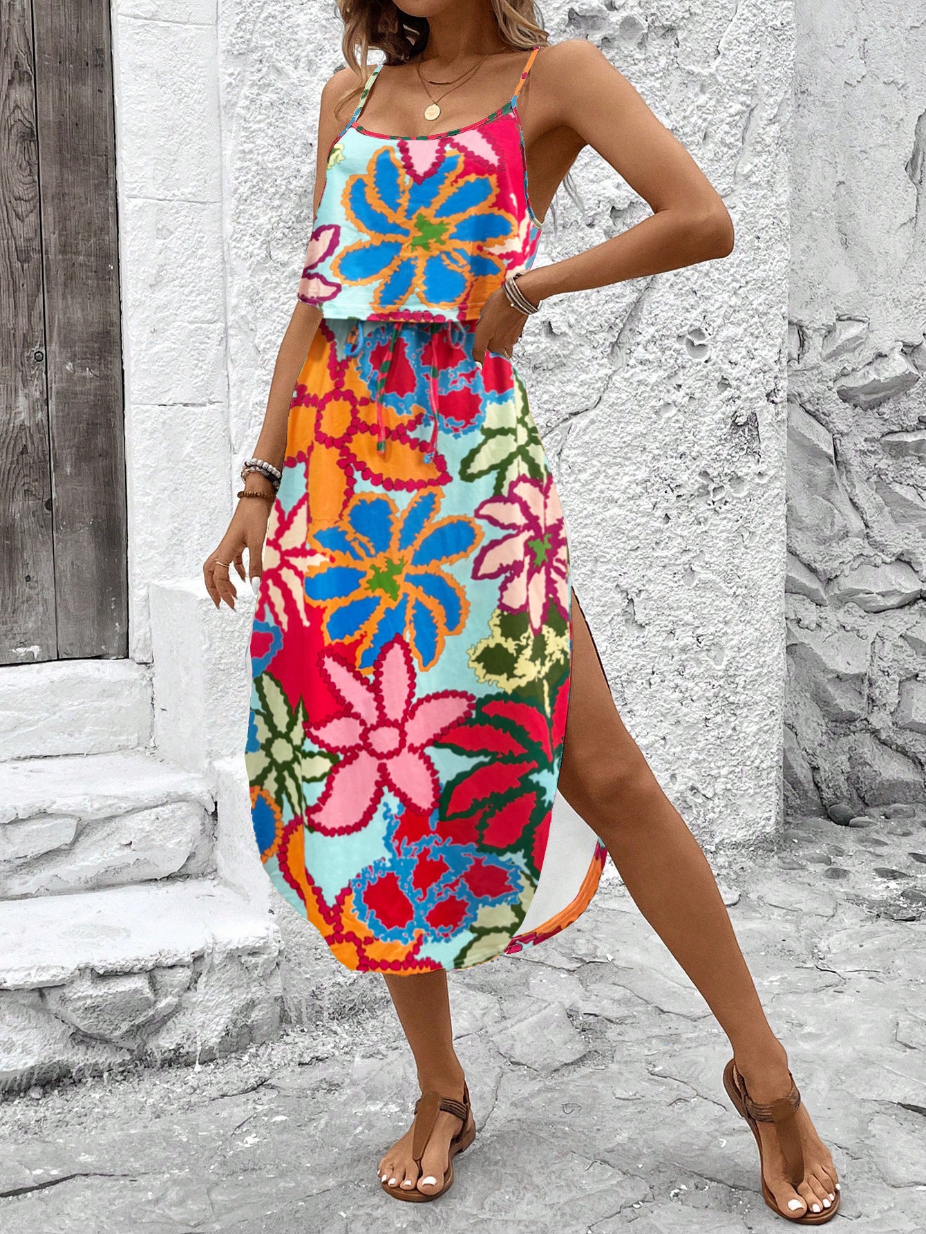 Vestido camisola midi con estampado – Tallas S a 5XL
