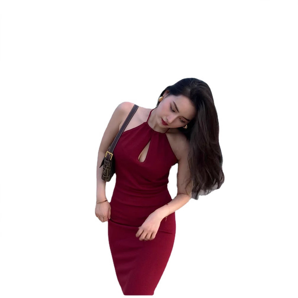 Vestido largo strapless bodycon negro para noche