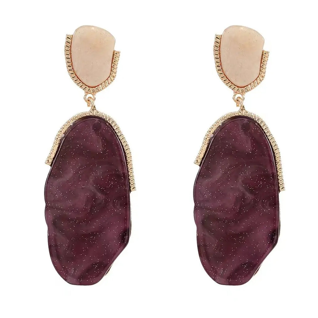 Pendientes Colgantes Geométricos de Resina para Mujer