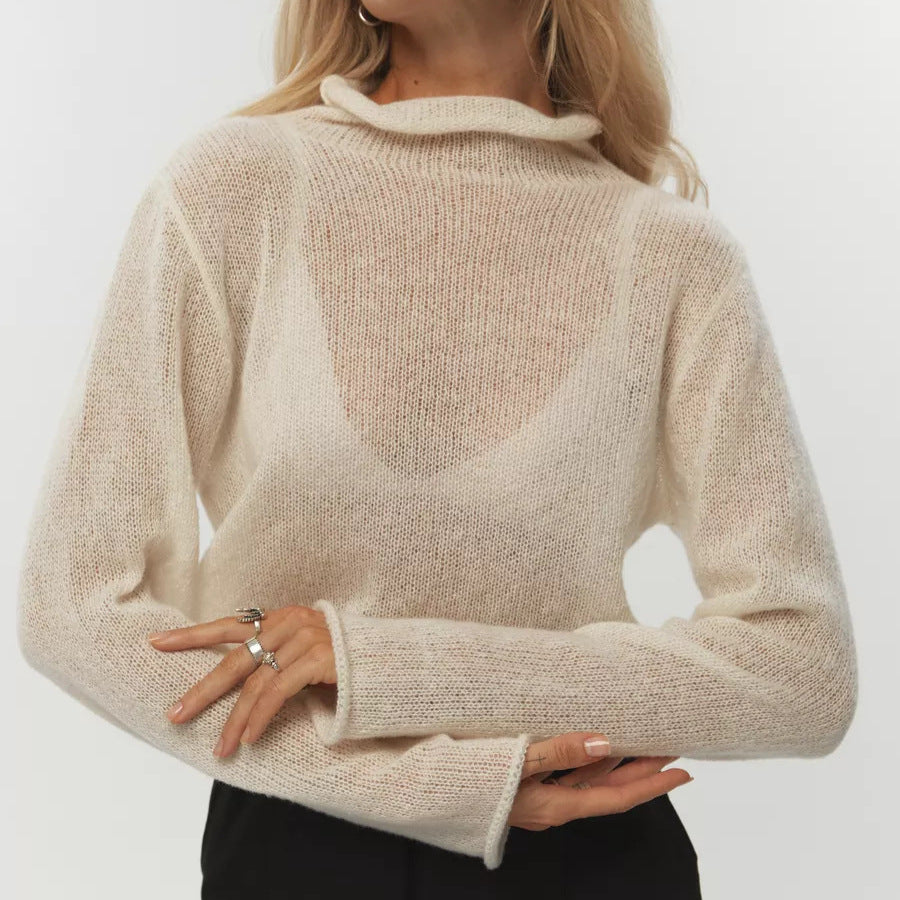 Jersey Calado Holgado de Manga Larga para Mujer – Estilo Boho