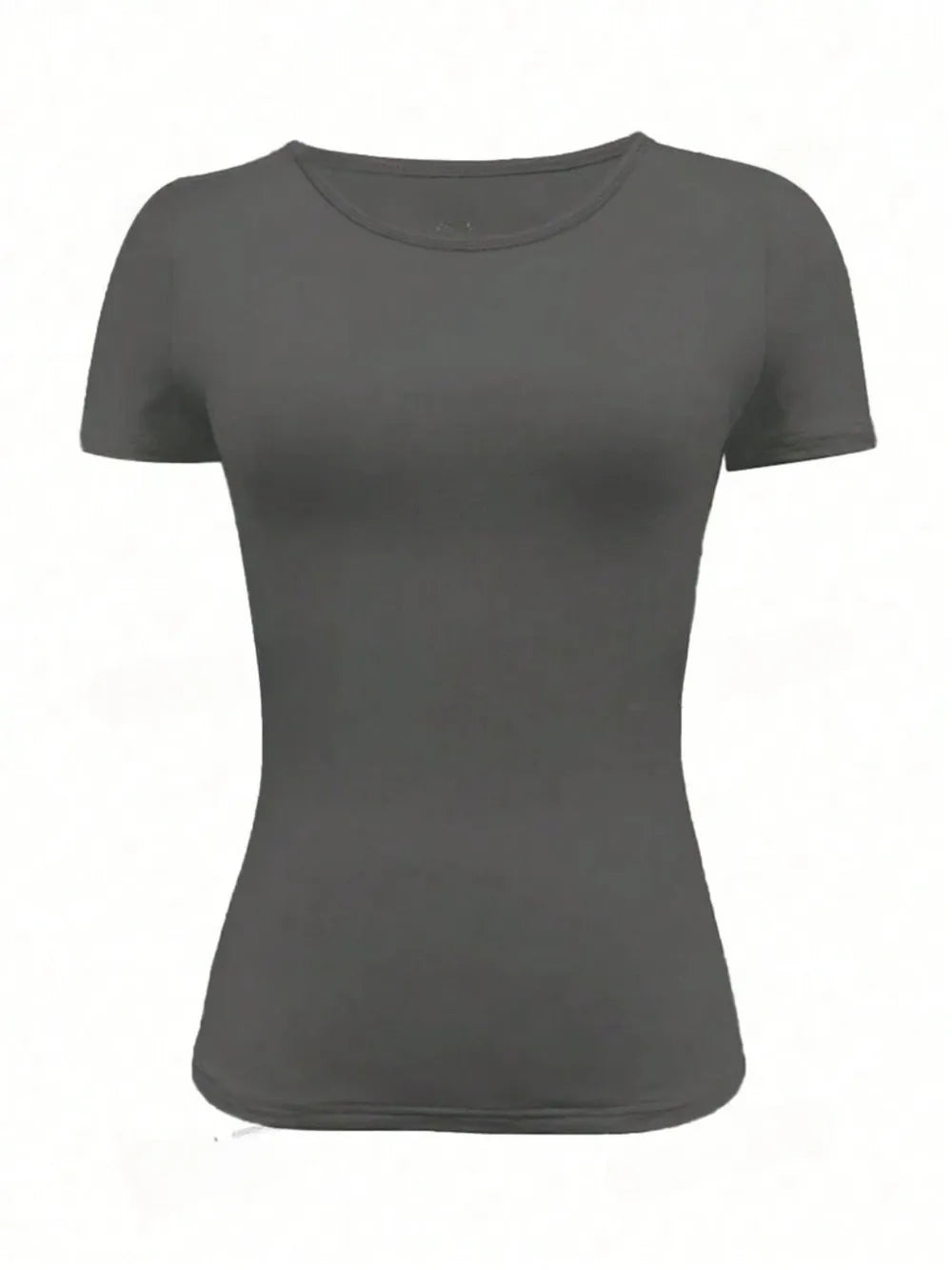 Camiseta Slim Fit de Manga Corta con Cuello Redondo para Mujer