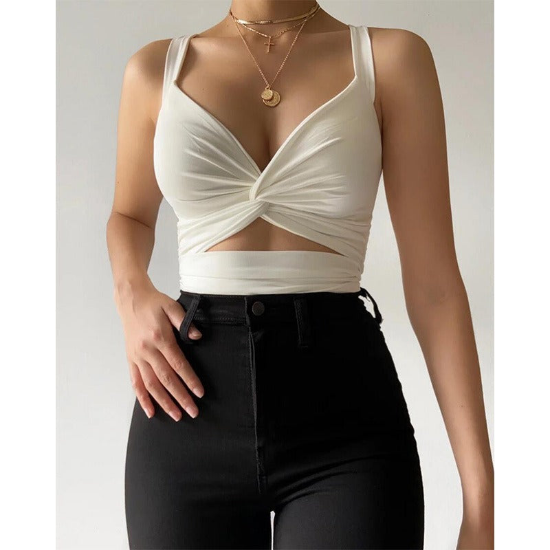 Top de Tirantes con Escote V y Espalda Abierta para Mujer - Verano