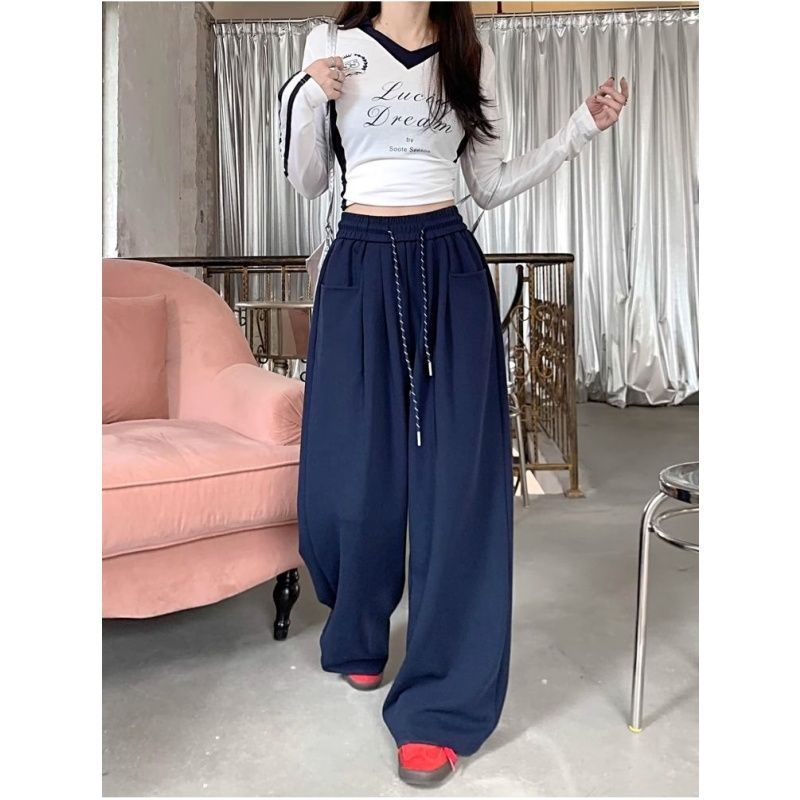 Pantalones Rectos de Cintura Alta y Corte Holgado para Mujer
