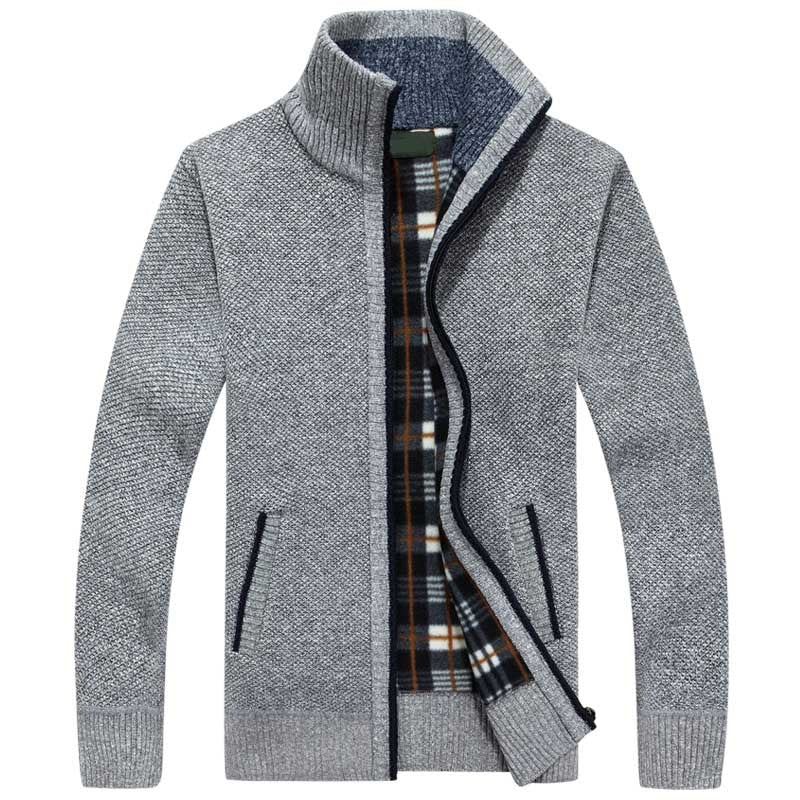New Men's Sweaters Autumn Winter Warm Cashmere Wool Zipper Cardigan Sweaters Man Casual Knitwear Sweatercoat male clothe
