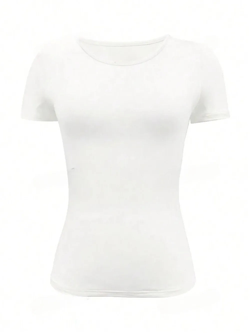 Camiseta Slim Fit de Manga Corta con Cuello Redondo para Mujer