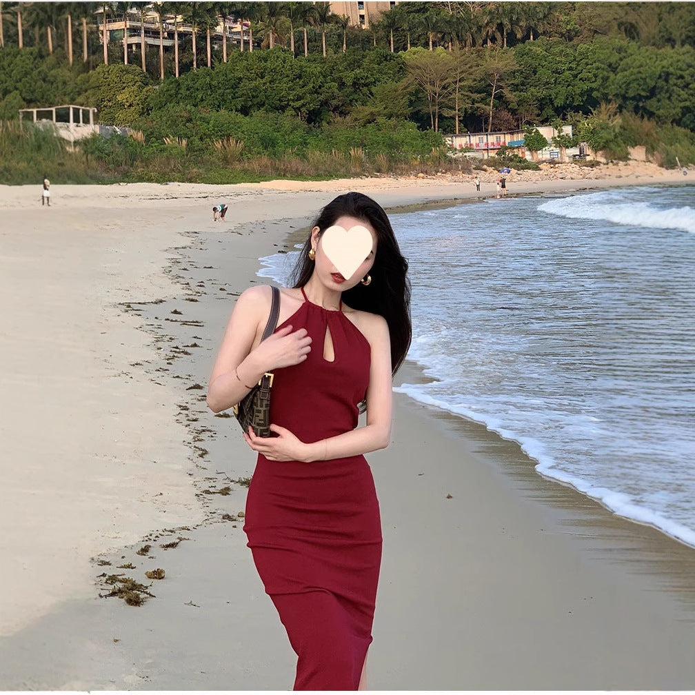 Vestido largo strapless bodycon negro para noche