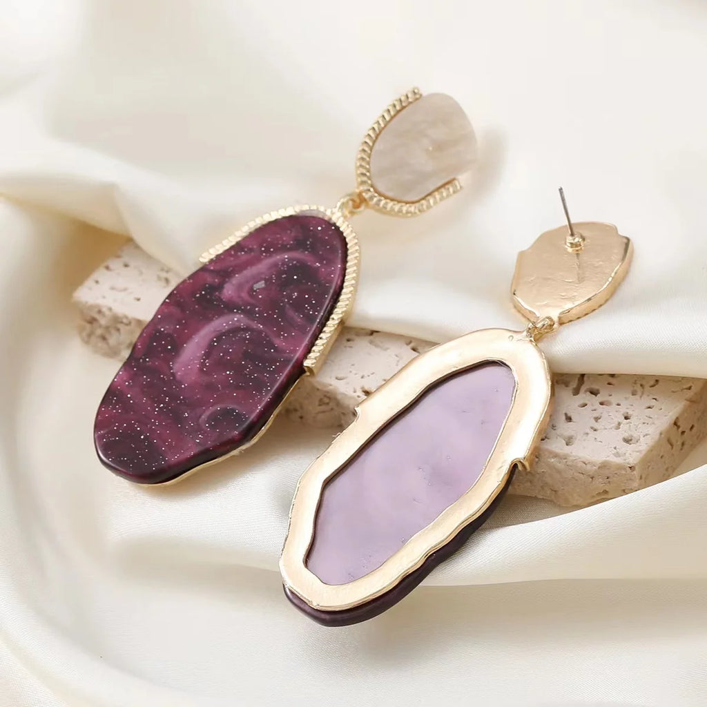 Pendientes Colgantes Geométricos de Resina para Mujer