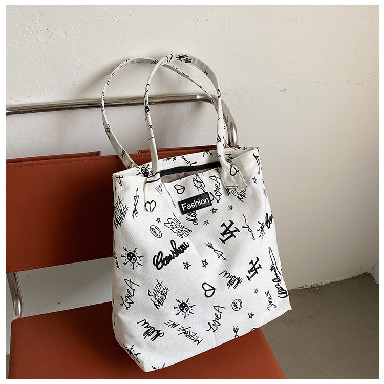 Bolso de lona de hombro gran capacidad casual