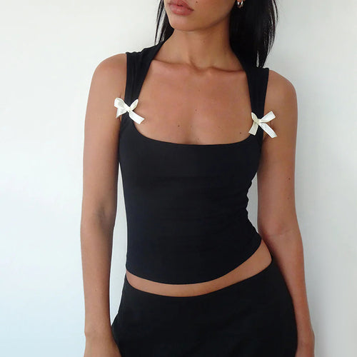 Camisola strapless con lazo estilo Y2K