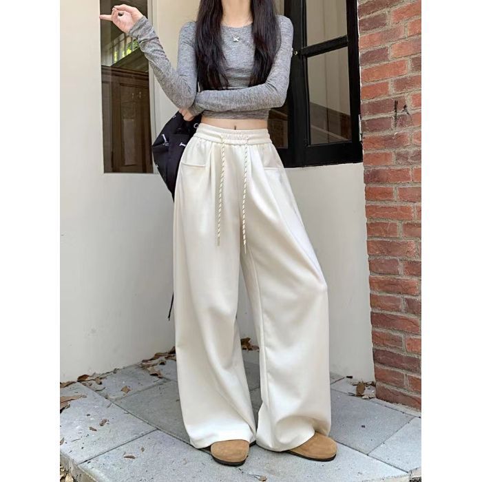 Pantalones Rectos de Cintura Alta y Corte Holgado para Mujer