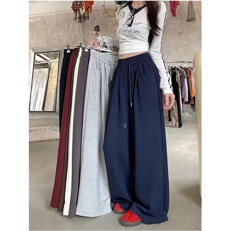Pantalones Rectos de Cintura Alta y Corte Holgado para Mujer