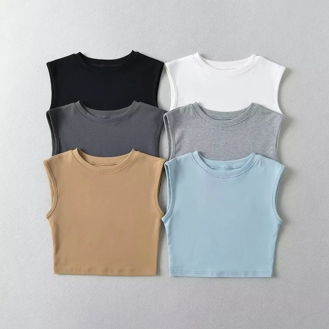 Women's Sleeveless Slim Fit Crop Top