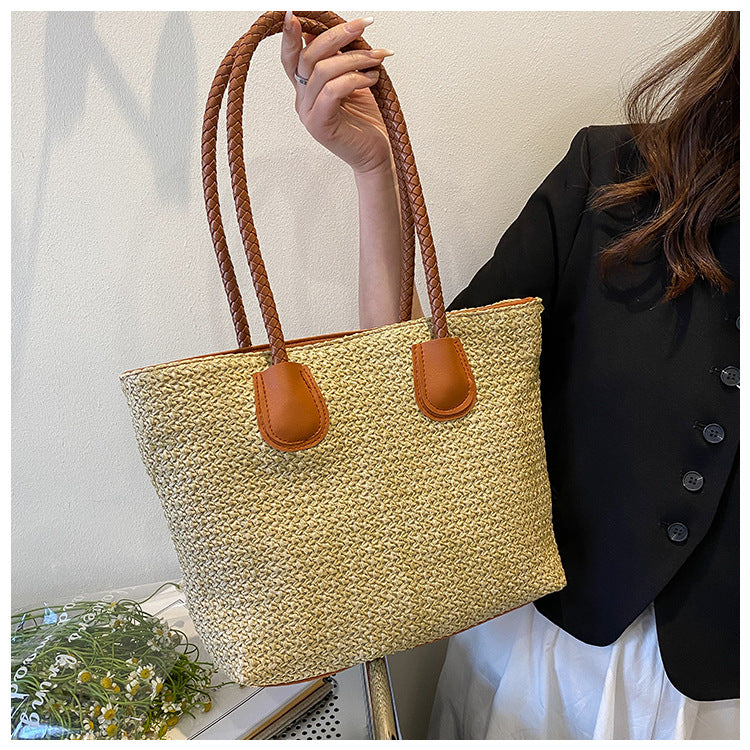 Bolso tote de rafia trenzada grande para verano