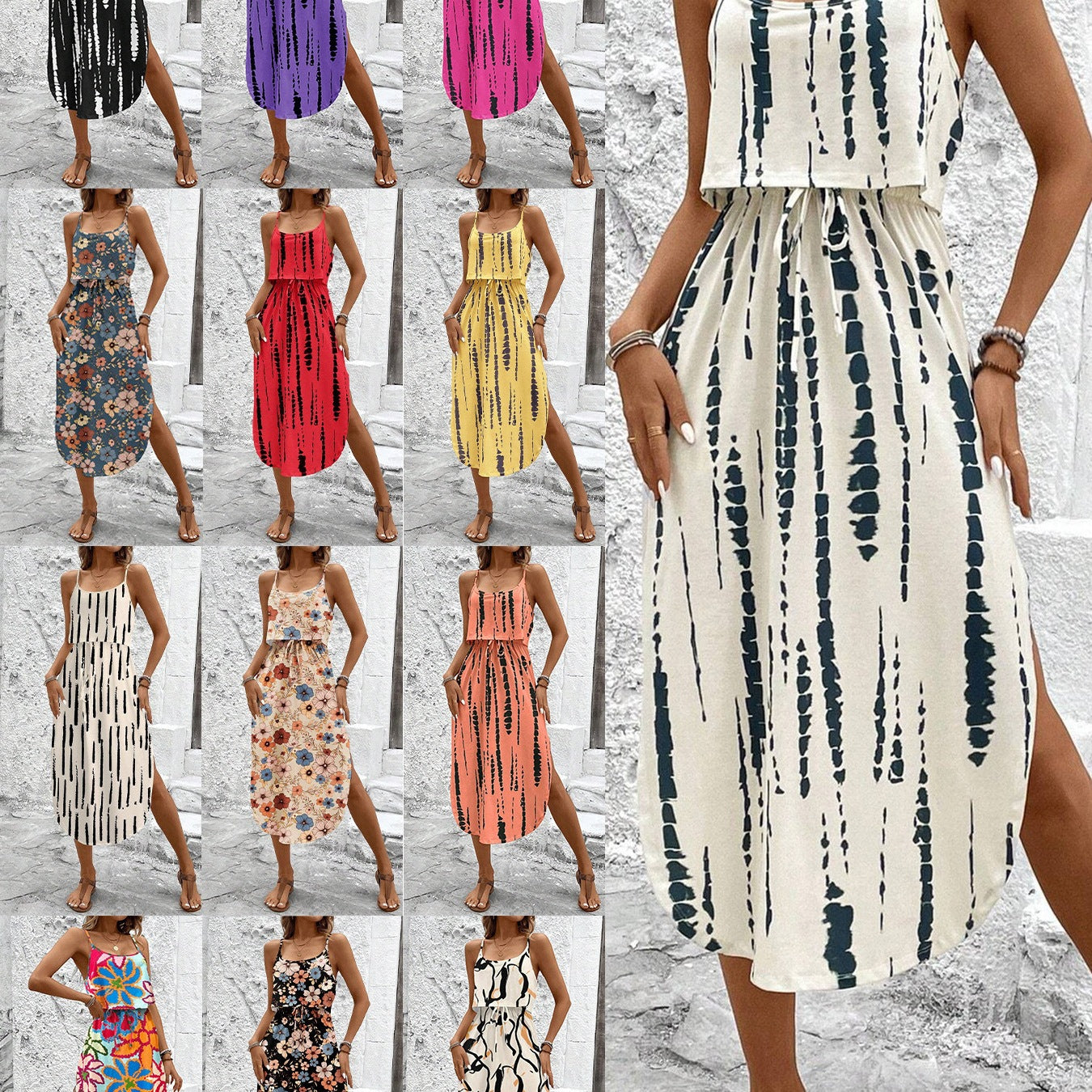 Vestido camisola midi con estampado – Tallas S a 5XL
