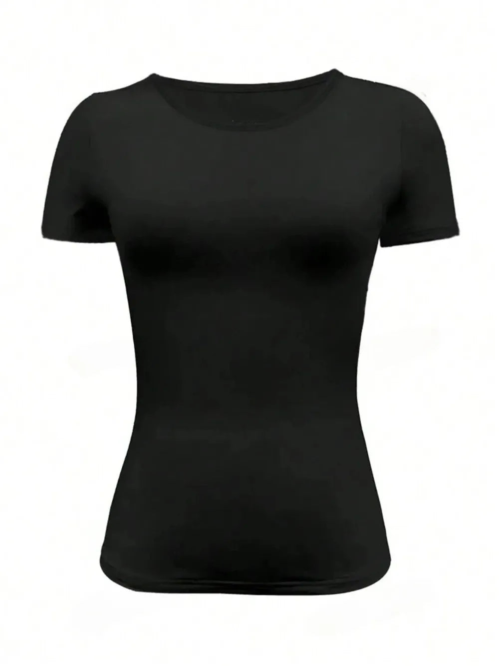 Camiseta Slim Fit de Manga Corta con Cuello Redondo para Mujer
