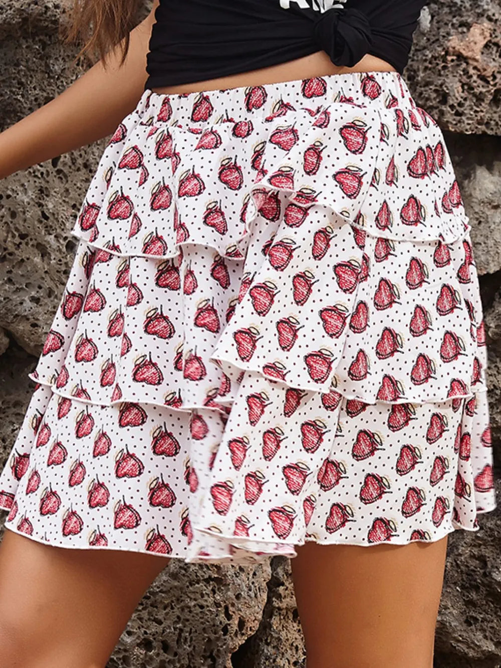 Minifalda Estampada con Capas