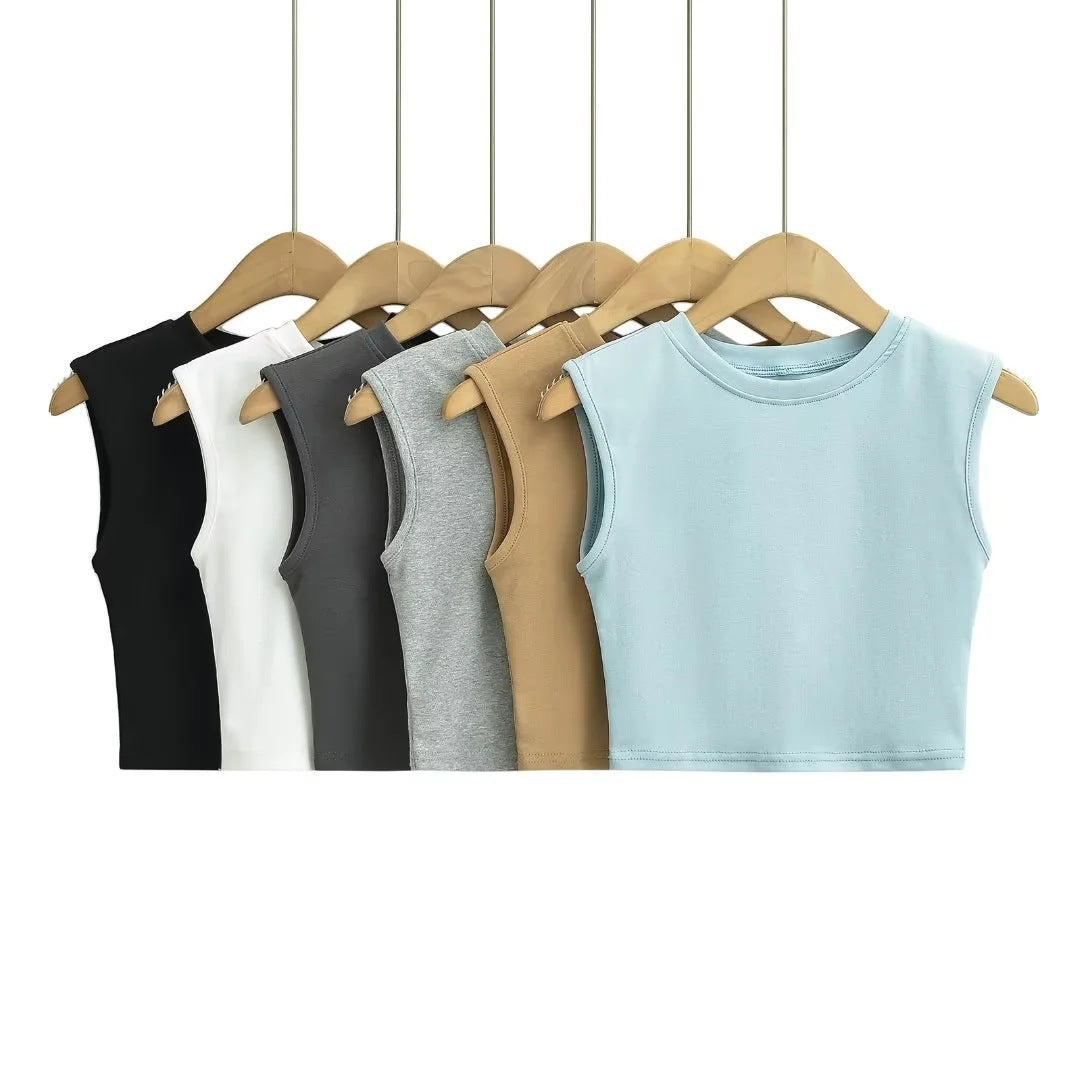 Women's Sleeveless Slim Fit Crop Top