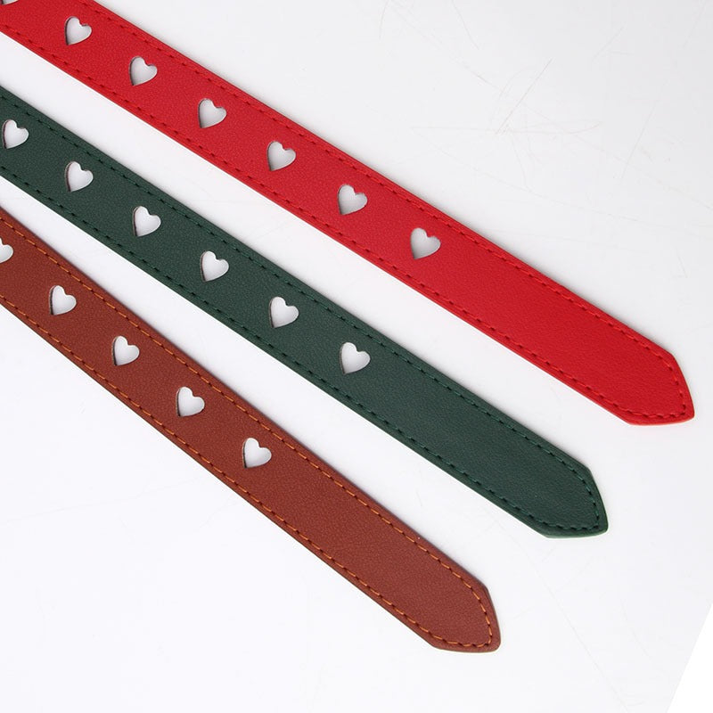 Cinturon Decorativo con Corazones Calados para Mujer - Estilo Dulce