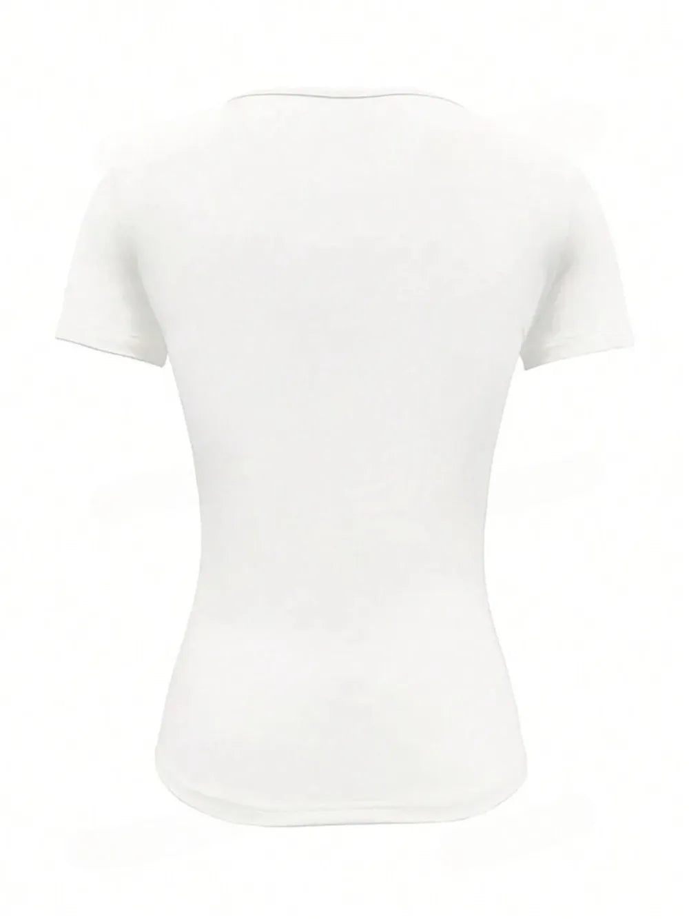 Camiseta Slim Fit de Manga Corta con Cuello Redondo para Mujer
