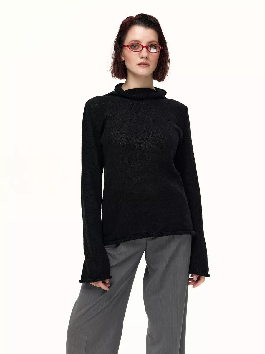 Jersey Calado Holgado de Manga Larga para Mujer – Estilo Boho