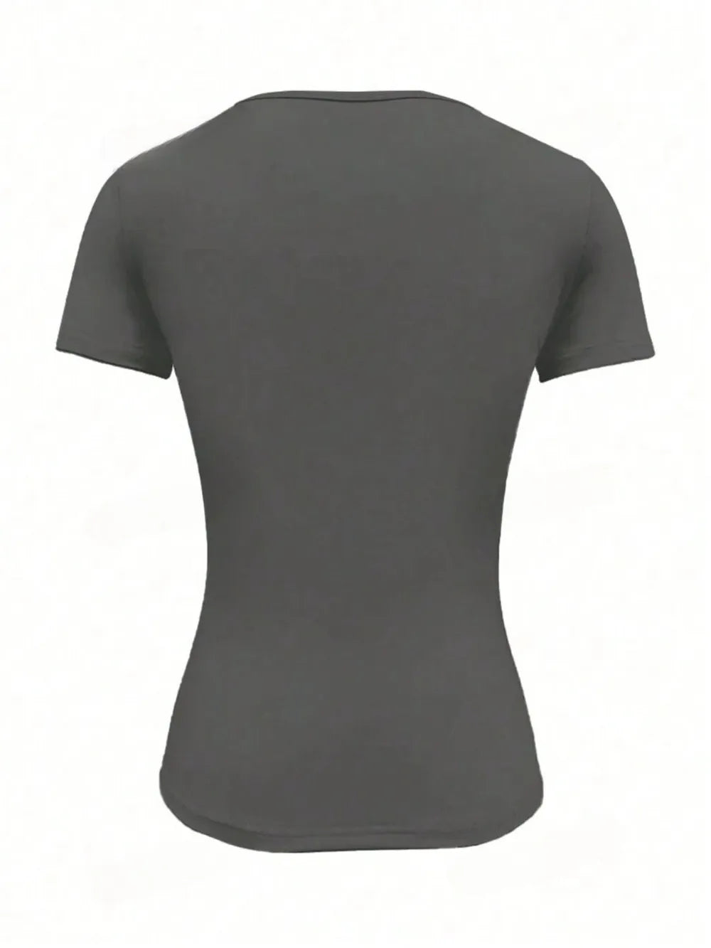 Camiseta Slim Fit de Manga Corta con Cuello Redondo para Mujer