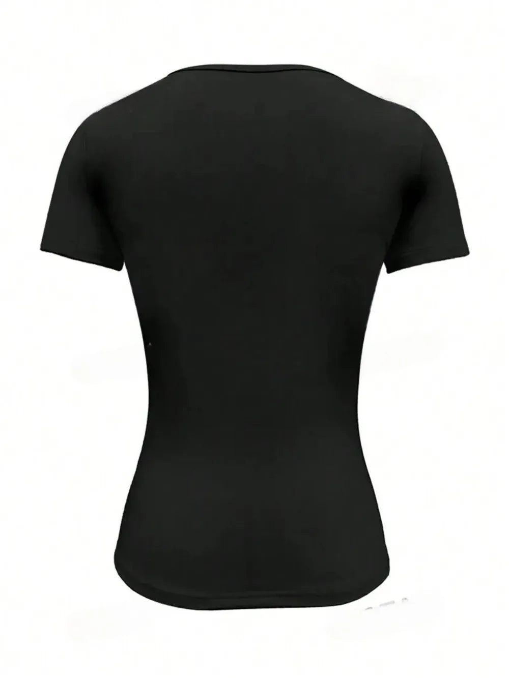 Camiseta Slim Fit de Manga Corta con Cuello Redondo para Mujer