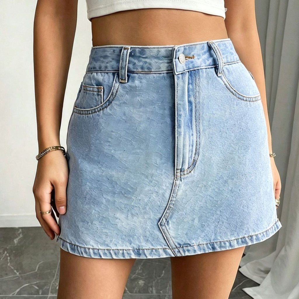 Women's High Waisted Slim Fit Denim Shorts