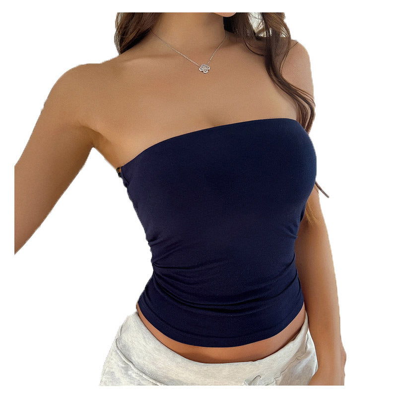 Knitted Tube Top with Open Back