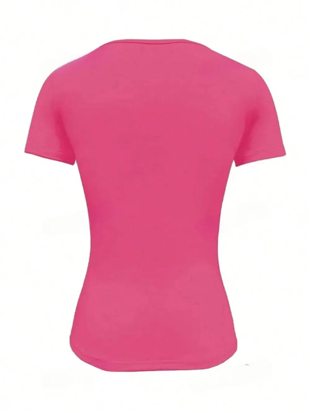 Camiseta Slim Fit de Manga Corta con Cuello Redondo para Mujer