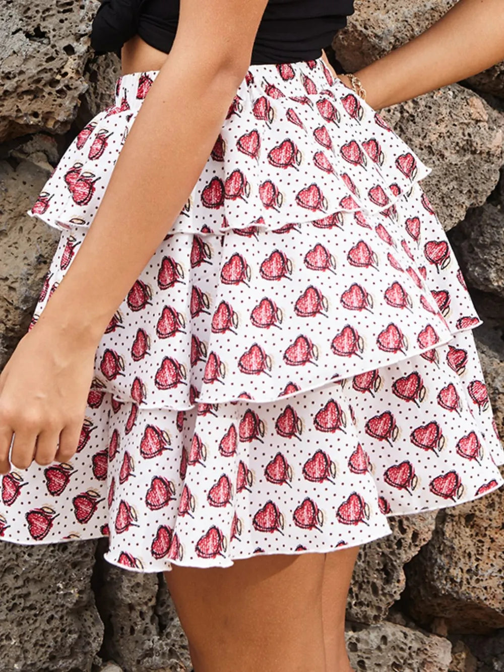 Minifalda Estampada con Capas