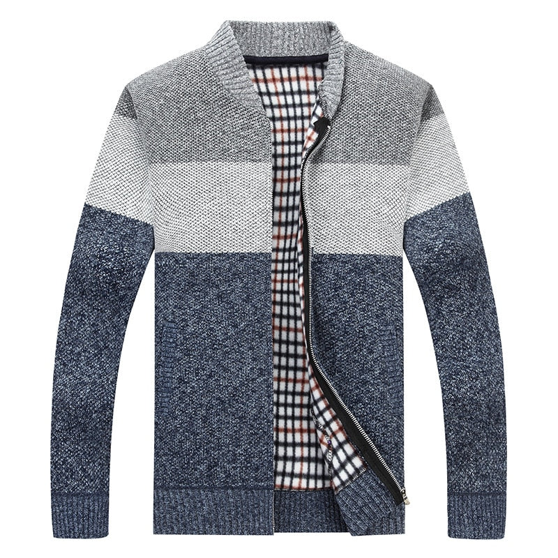 New Men's Sweaters Autumn Winter Warm Cashmere Wool Zipper Cardigan Sweaters Man Casual Knitwear Sweatercoat male clothe