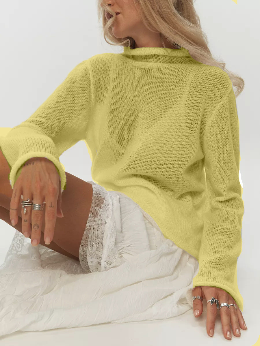 Jersey Calado Holgado de Manga Larga para Mujer – Estilo Boho