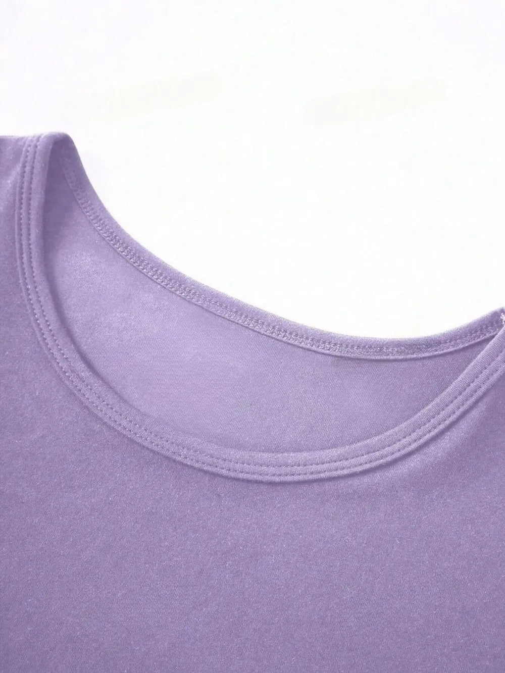 Camiseta Slim Fit de Manga Corta con Cuello Redondo para Mujer