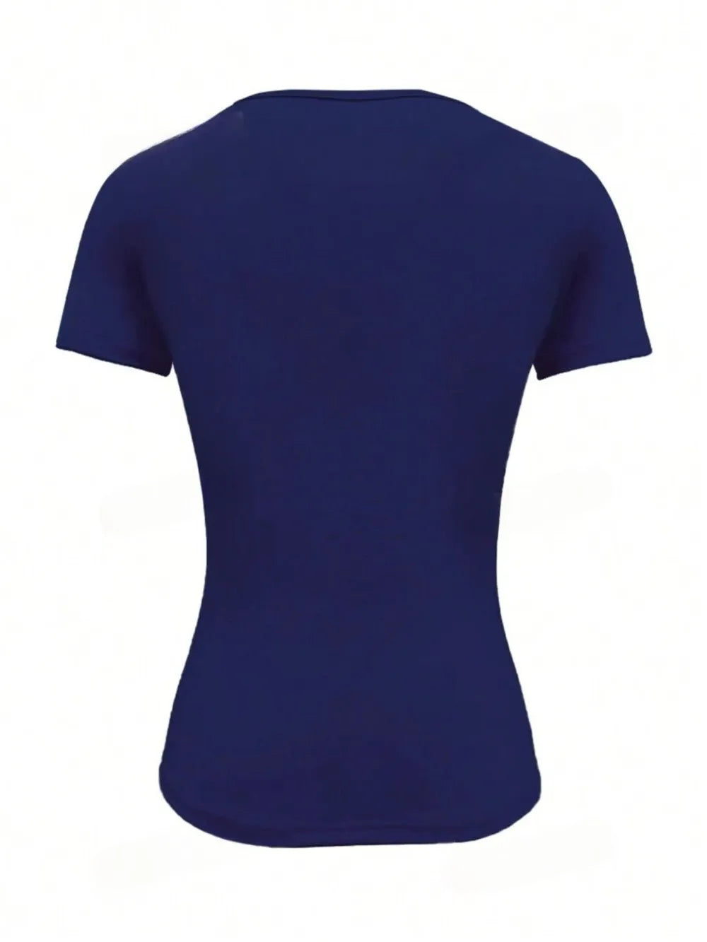Camiseta Slim Fit de Manga Corta con Cuello Redondo para Mujer