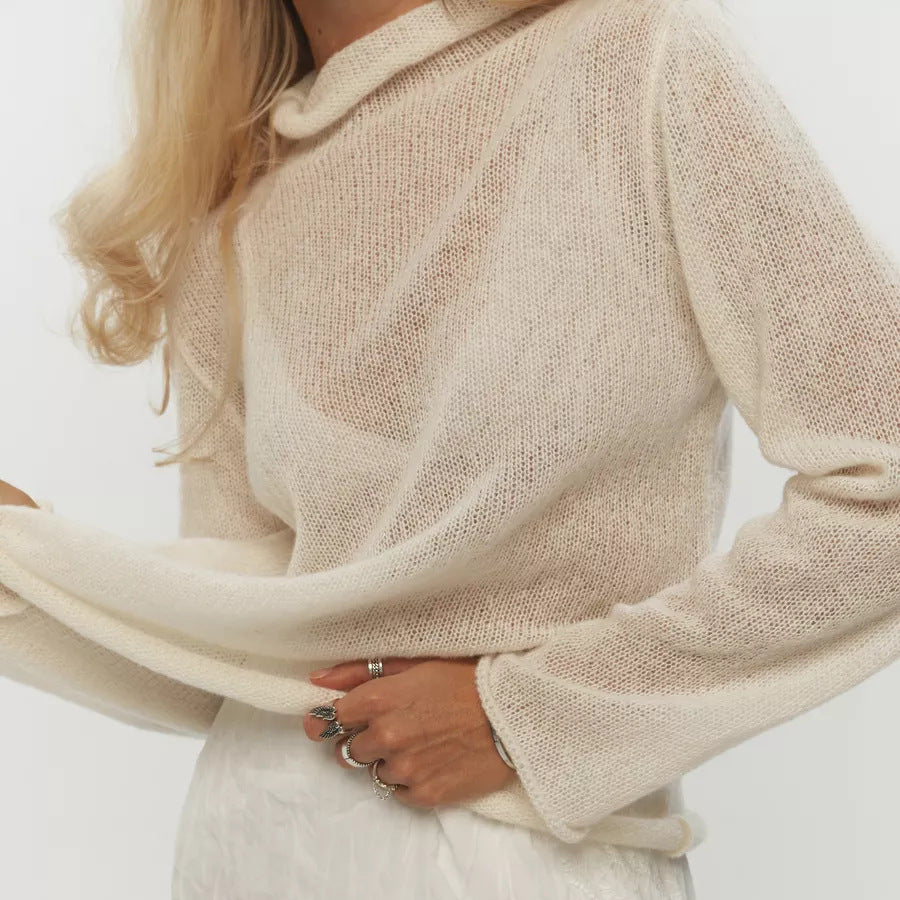 Jersey Calado Holgado de Manga Larga para Mujer – Estilo Boho