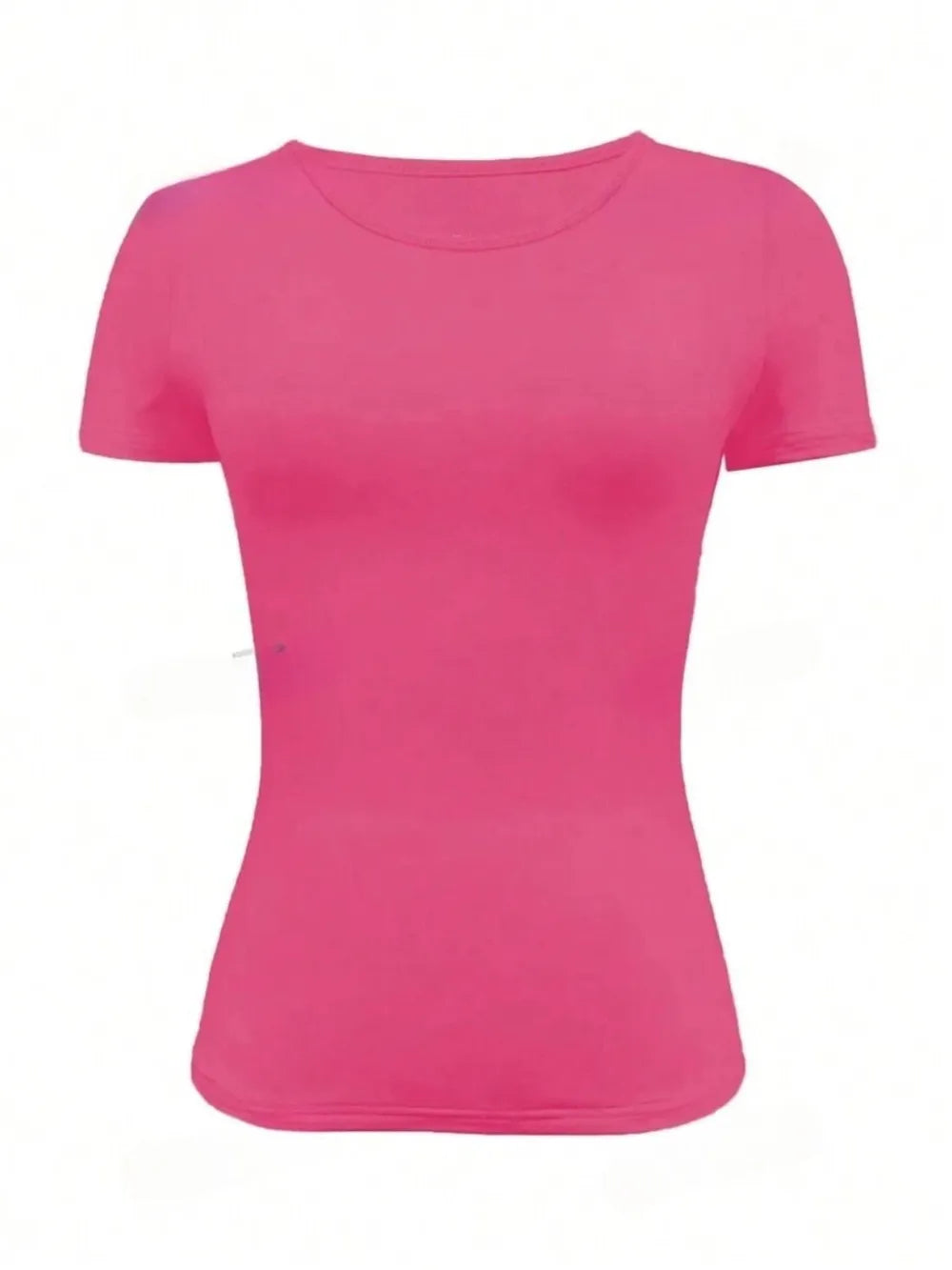 Camiseta Slim Fit de Manga Corta con Cuello Redondo para Mujer