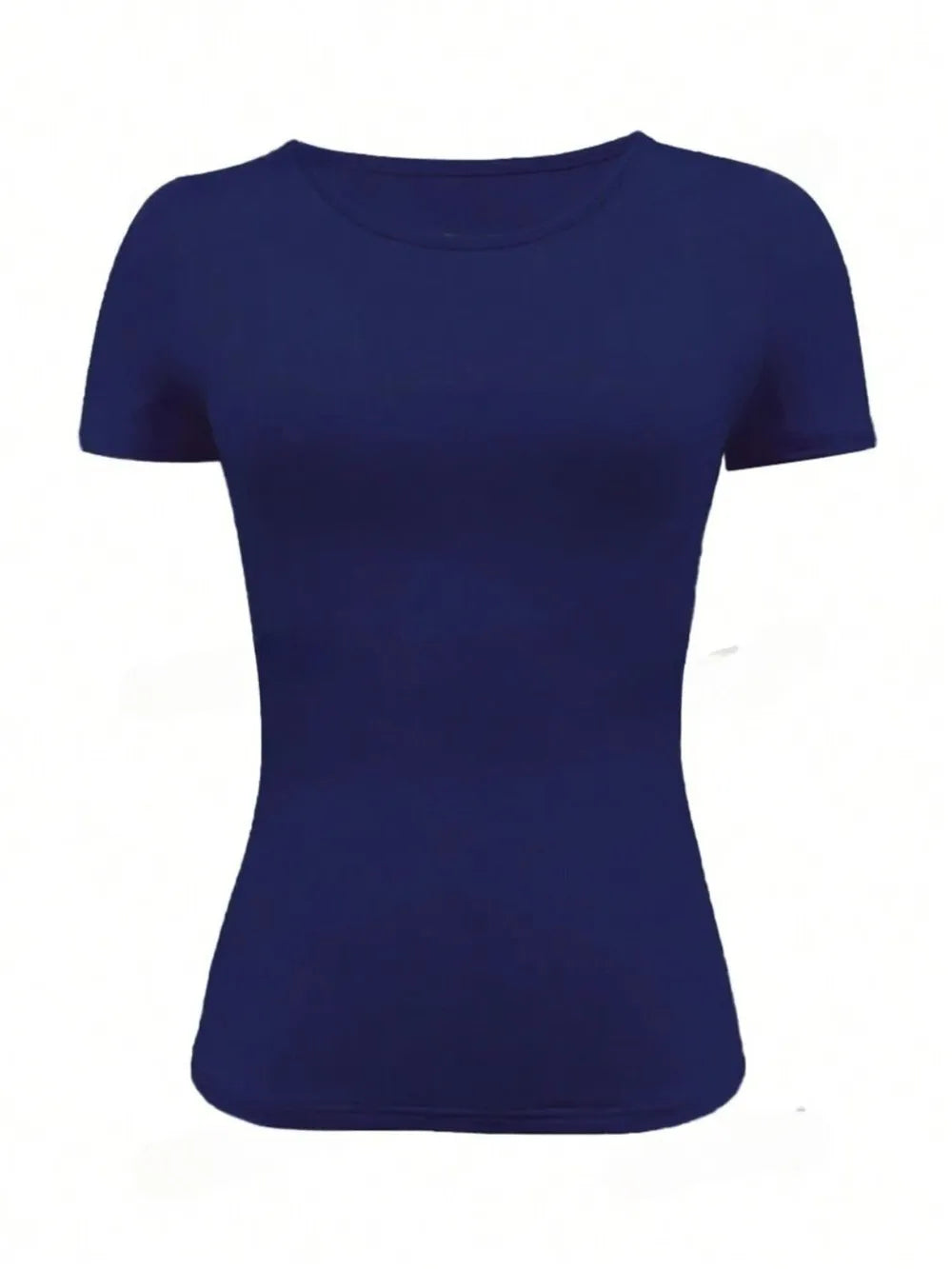 Camiseta Slim Fit de Manga Corta con Cuello Redondo para Mujer