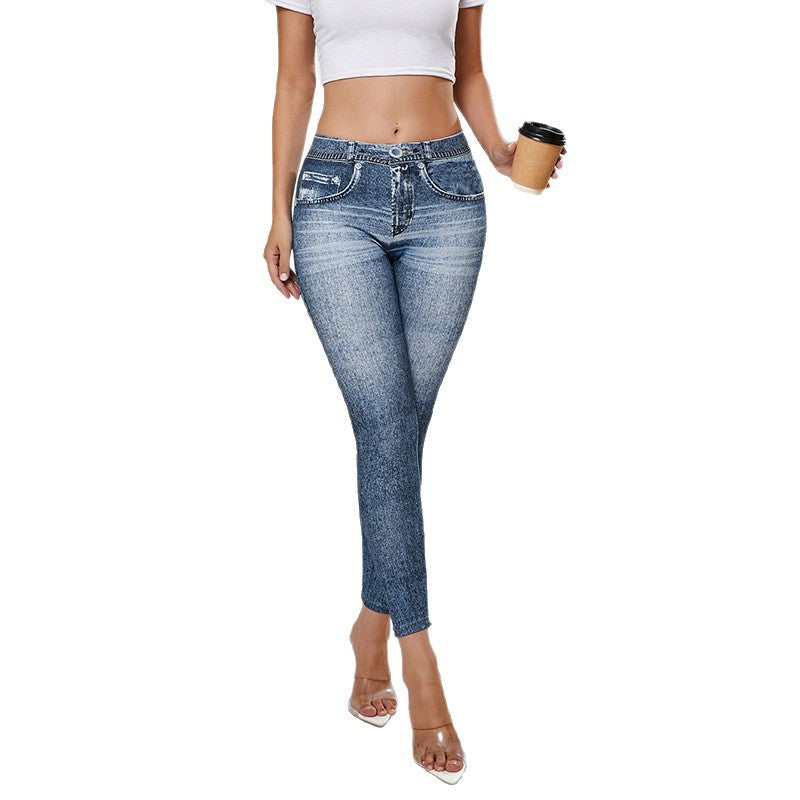 Leggings Efecto Vaquero con Levanta Glúteos para Mujer – Yoga y Fitness