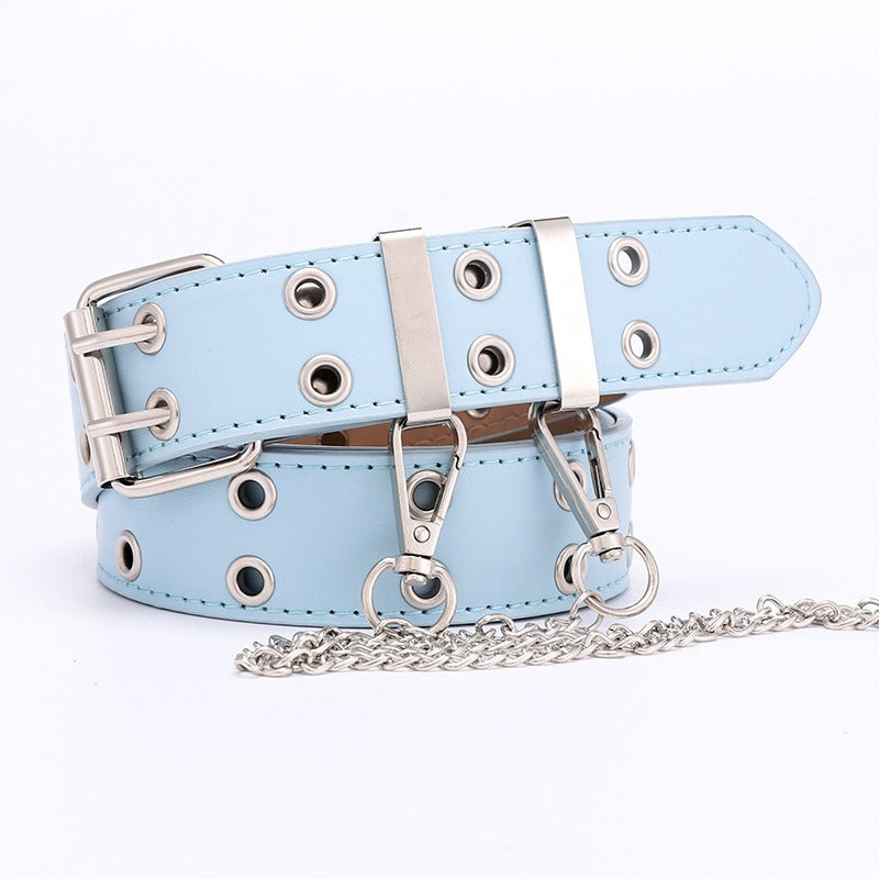 Cinturon Punk Hip Hop con Cadena Decorativa para Mujer - Estilo Urbano