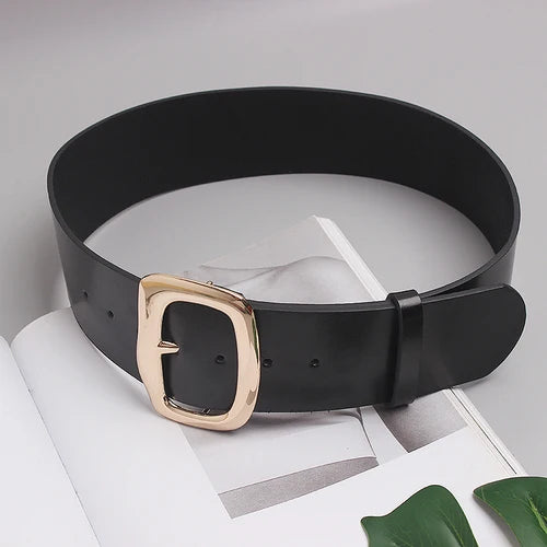 Cinturón Ancho de Cuero Genuino para Mujer – Estilo Corsé
