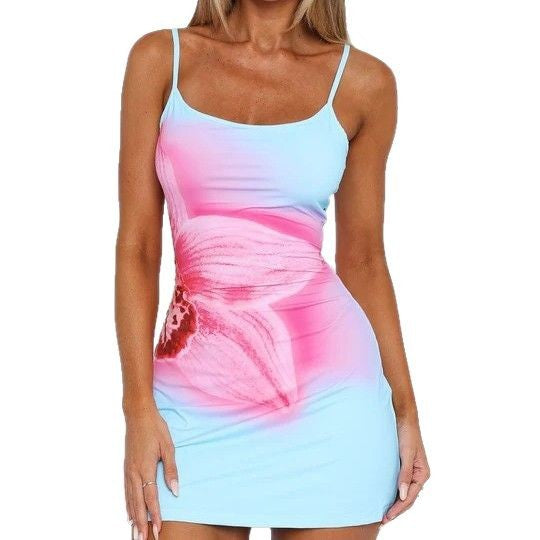 Vestido strapless floral bodycon para vacaciones