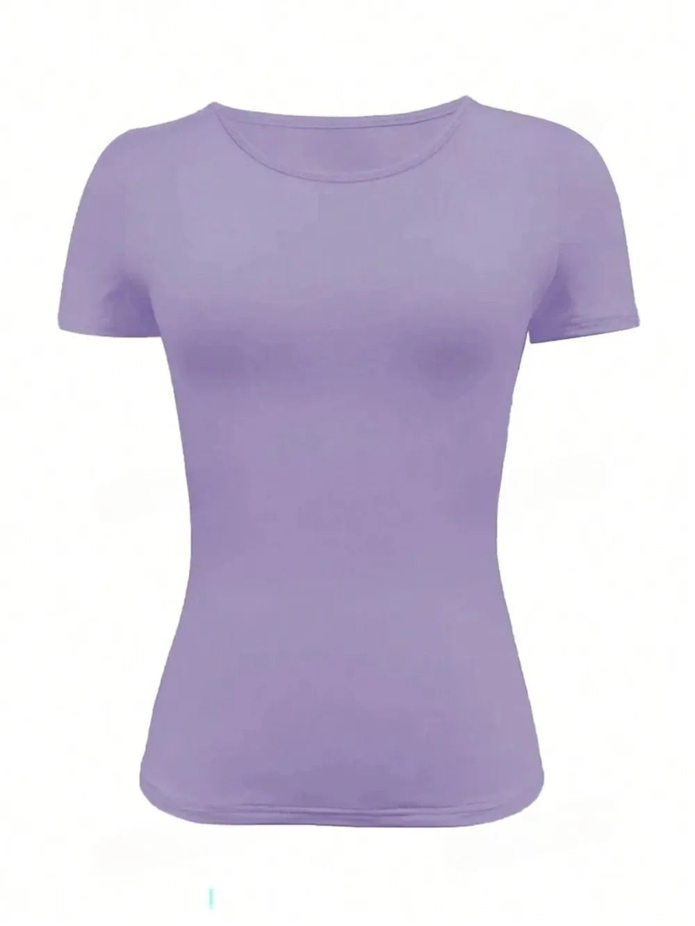 Camiseta Slim Fit de Manga Corta con Cuello Redondo para Mujer