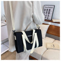 Bolso tote de lona estilo japonés con letras gran capacidad