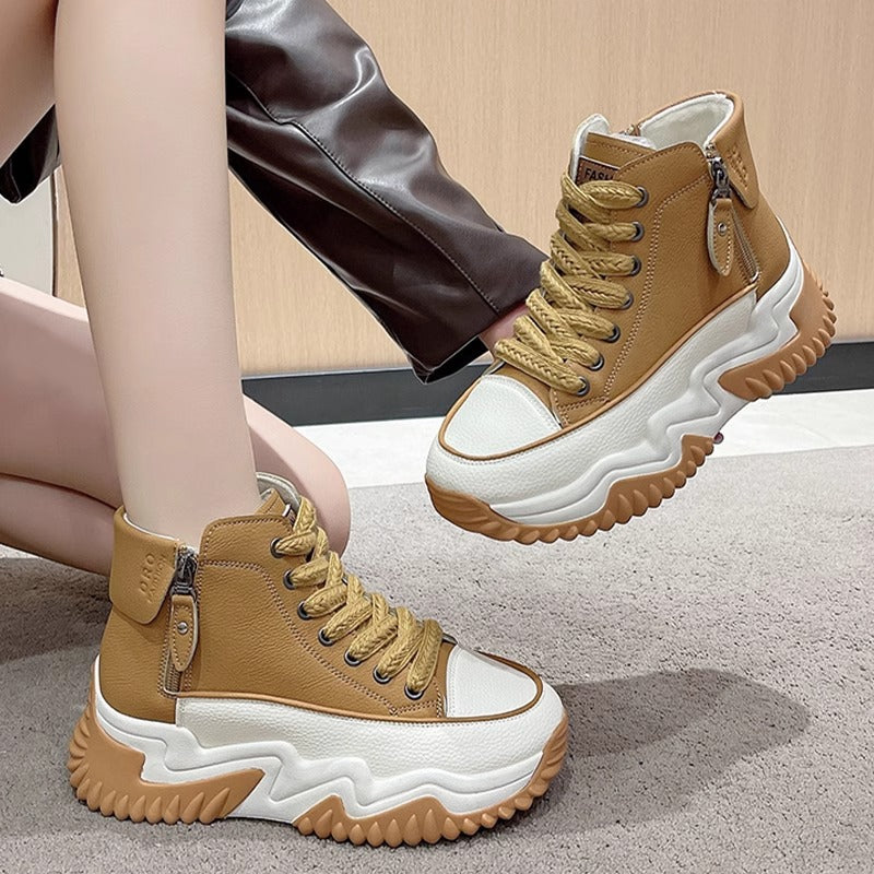 Small niche high top women's shoes thick soled casual versatile sports shoes | Otoño Invierno