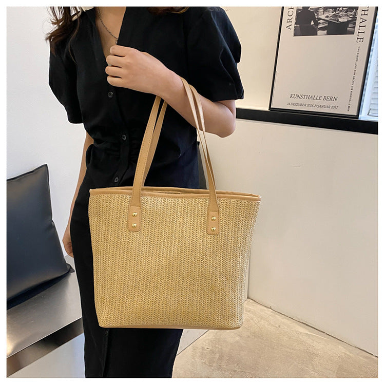 Bolso tote de rafia grande para playa