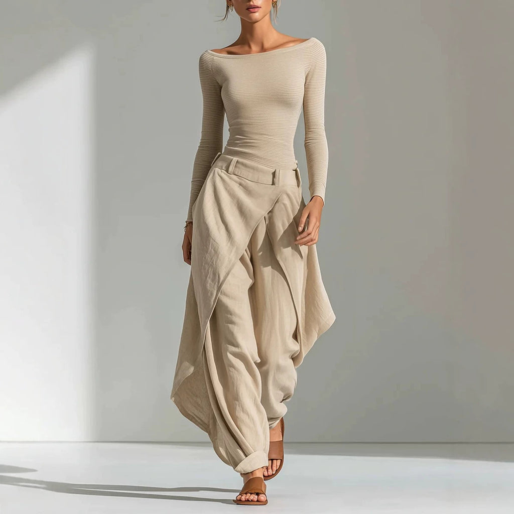 Conjunto Dos Piezas Top Holgado y Pantalón para Mujer