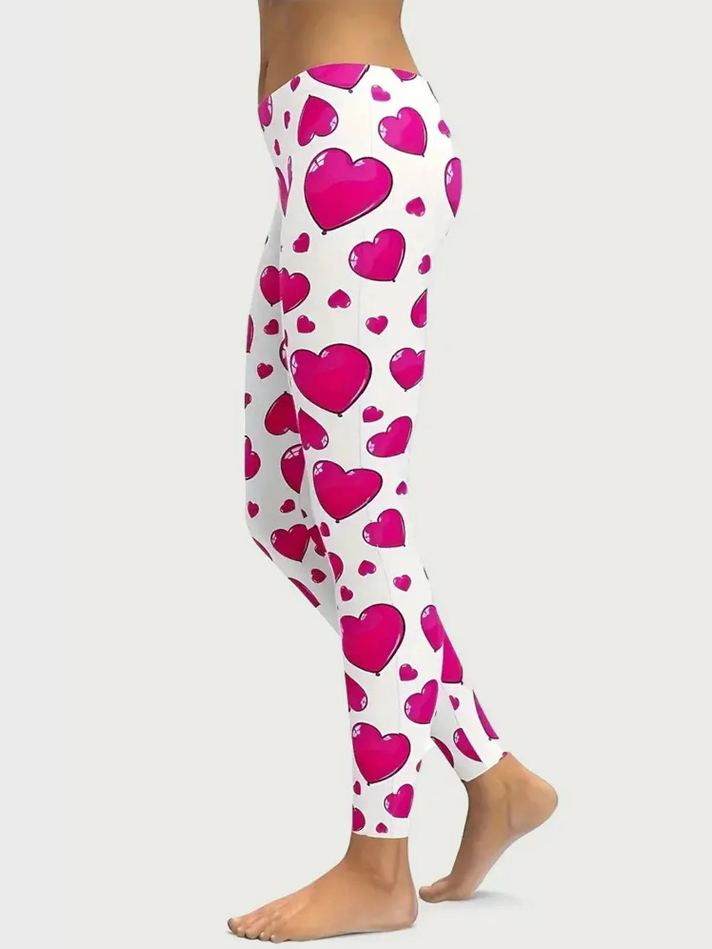 Pantalones Pitillo con Estampado de Corazones para Mujer