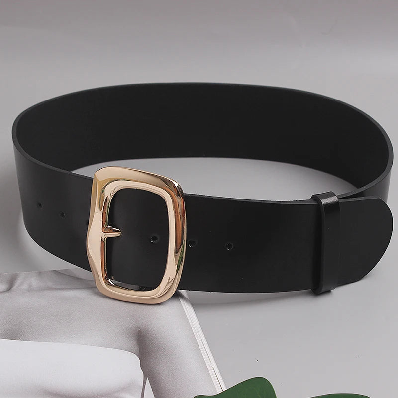 Cinturón Ancho de Cuero Genuino para Mujer – Estilo Corsé